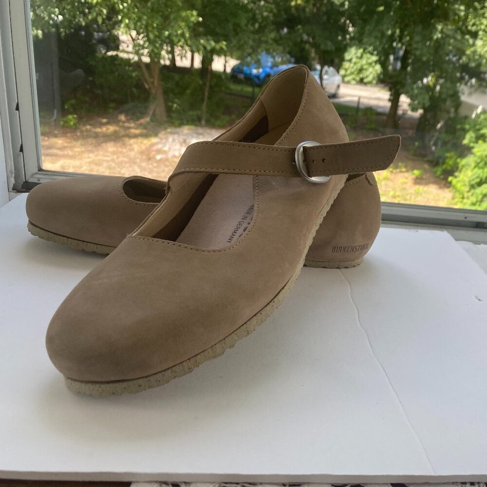 BIRKENSTOCK sz 42 TRACY SOFT FOOTBED TAUPE SUEDE CLASSIC